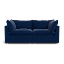 Heal's Astrid 3 Seater Sofa Velvet Midnight Natural Beech Feet