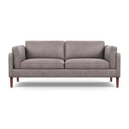 Heal's Sonno 3 Seater Heritage Leather Stone Grey 2060 Walnut Feet