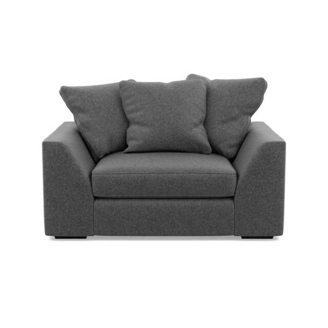 Heal's Cumulus Loveseat Melton Wool Granite Black Feet