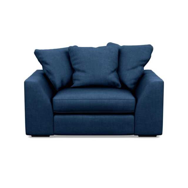 Heal's Cumulus Loveseat Capelo Linen-Cotton Inkspot Black Feet