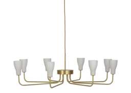 Heal's Ophelia 8 Arm Chandelier Pendant Light Brushed Brass