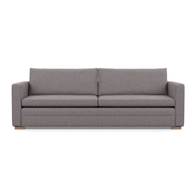 Heal's Palermo 5 Seater Sofa Loop Boucle Granite Brass/Walnut Feet