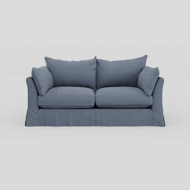 Heal's Tailor Loose Cover 3 Str Sofa Capelo Linen Mineral Natural Beech Feet