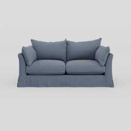 Heal's Tailor Loose Cover 3 Str Sofa Capelo Linen Mineral Natural Beech Feet