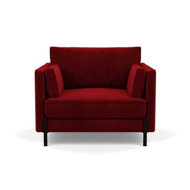 Heal's Tortona Armchair Smart Luxe Velvet Mulberry