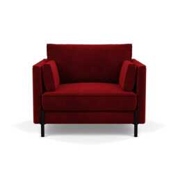 Heal's Tortona Armchair Smart Luxe Velvet Mulberry