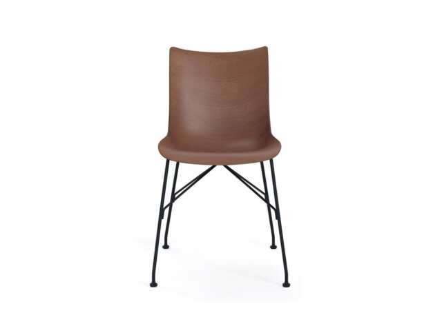 Kartell P/Wood SN Dining Chair Basic Veneer Black Legs