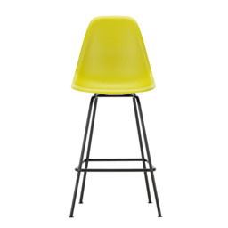 Vitra Eames Plastic Stool RE Medium Mustard Basic Dark Powdered Legs