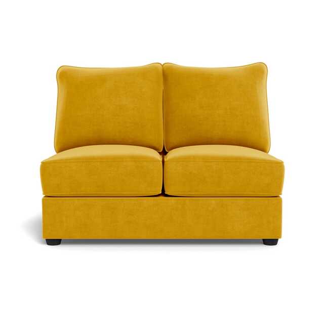 Heal's Tailor Double Armless Unit Smart Luxe Velvet Canary Black Feet
