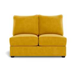 Heal's Tailor Double Armless Unit Smart Luxe Velvet Canary Black Feet