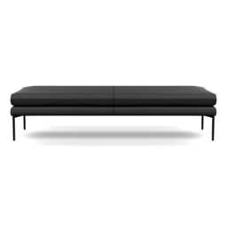 Heal's Matera Bench 180cm Leather Grain Graphite 063 Black Feet