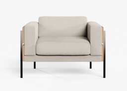 Case Forum Lounge Chair Oak Boucle Chalk