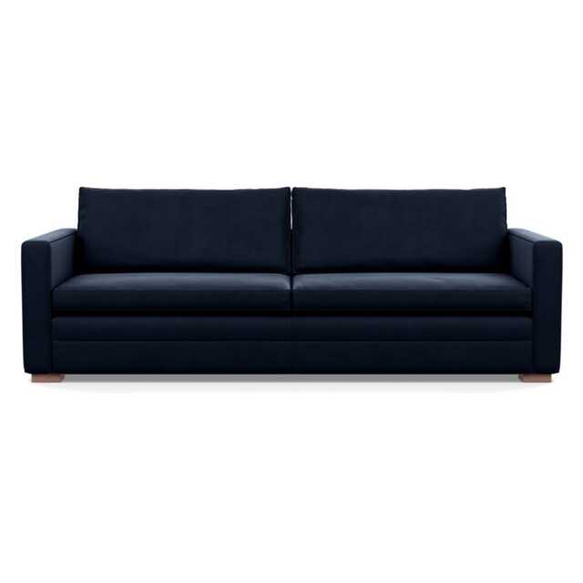 Heal's Palermo 5 Seater Sofa Nobilis Velvet Night Walnut Feet