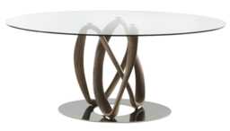 Porada Infinity Elliptical Dining Table, Canaletta Walnut - thumbnail 2