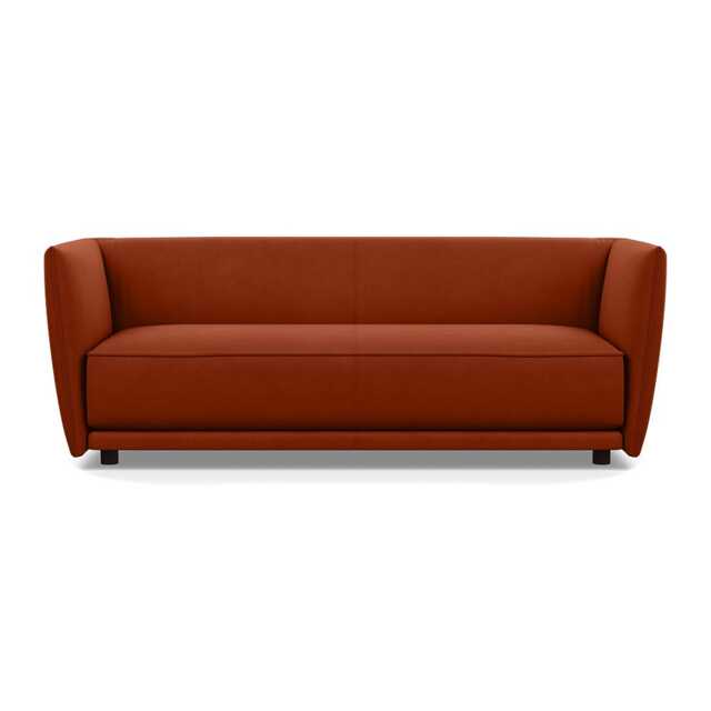 Heal's Valley 3 Seater Sofa Nobilis Velvet Rust Walnut Stain Feet - image 1