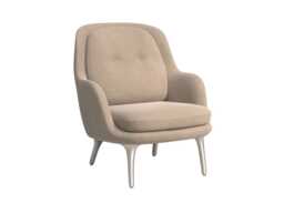 Fritz Hansen Fri Lounge Chair Beige Fabric Aluminium Legs