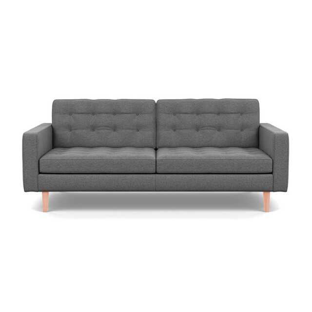 Heal's Hepburn 3 Seater St Moritz Wool Light Grey 157 Natural Feet - image 1