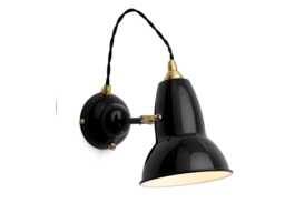Anglepoise Original 1227 Brass Wall Light Jet Black