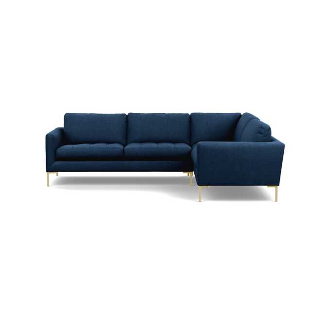 Heal's Eton Right Hand Facing Corner Sofa Capelo Linen-Cotton Inkspot Brass Feet