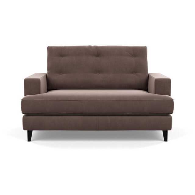 Heal's Mistral Loveseat Smart Velvet Mouse Black Feet