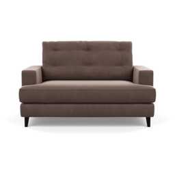 Heal's Mistral Loveseat Smart Velvet Mouse Black Feet