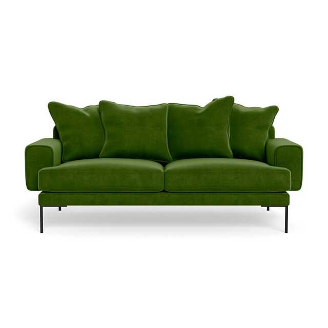 Heal's Torrington 3 Seater Sofa Smart Luxe Velvet Grass Black Feet - image 1
