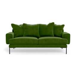 Heal's Torrington 3 Seater Sofa Smart Luxe Velvet Grass Black Feet