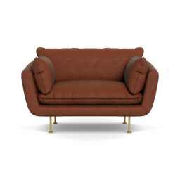 Heal's Allora Loveseat Smart Luxe Velvet Tawny Brass Feet