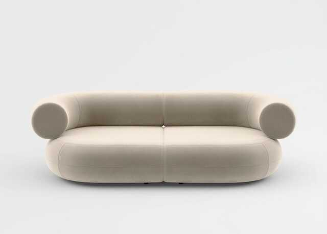 Tom Dixon Fat 2 seater Sofa in Velvet fabric pearl