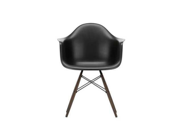 Vitra Eames DAW Armchair New Height Deep Black Dark Maple Base - image 1