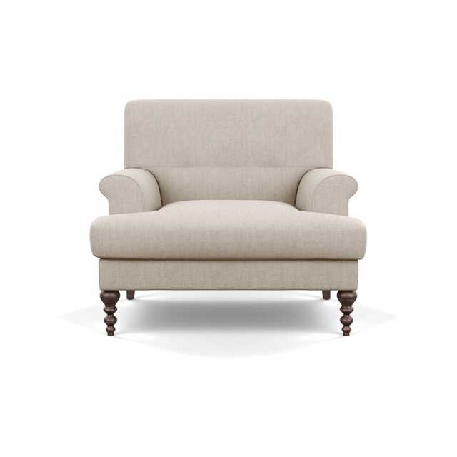 Scp Oscar Formal Armchair Broad Weave Putty Walnut Feet