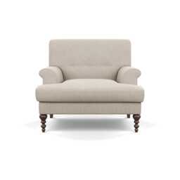 Scp Oscar Formal Armchair Broad Weave Putty Walnut Feet