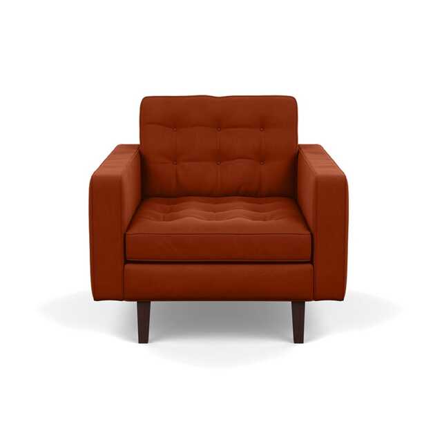 Heal's Hepburn Armchair Nobilis Velvet Rust Wenge Feet