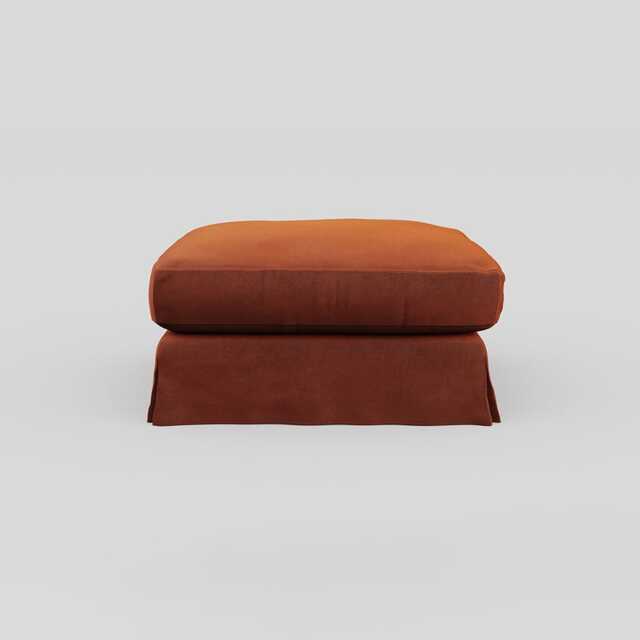 Heal's Tailor Loose Cover Footstool Velvet Russet Natural Beech Feet
