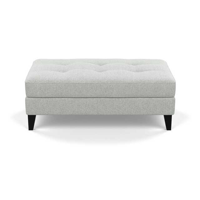 Heal's Mistral Footstool Melton Wool Limestone Black Feet