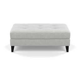 Heal's Mistral Footstool Melton Wool Limestone Black Feet