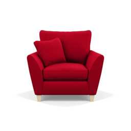 Heal's Torino Armchair Melton Wool Red Oxide Natural Feet