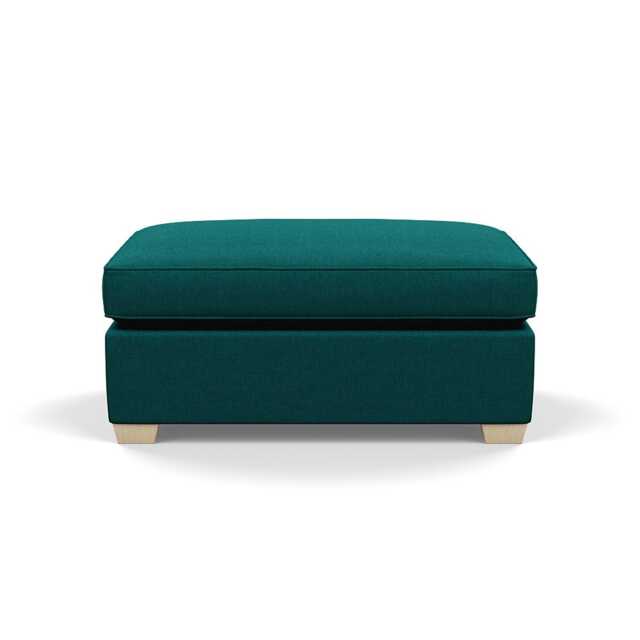 Heal's Torino Footstool Brushed Cotton Pine Natural Feet