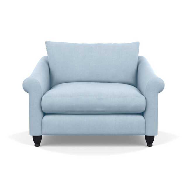 Heal's Devon Loveseat Capelo Linen-Cotton Sea Shanty Black Stain Beech Feet - image 1