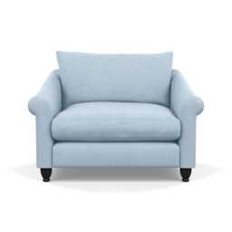 Heal's Devon Loveseat Capelo Linen-Cotton Sea Shanty Black Stain Beech Feet - thumbnail 1