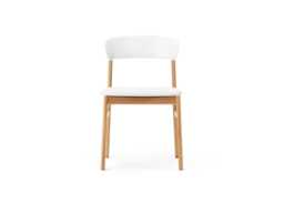 Normann Copenhagen Herit Dining Chair Spectrum White Leather Oak Legs