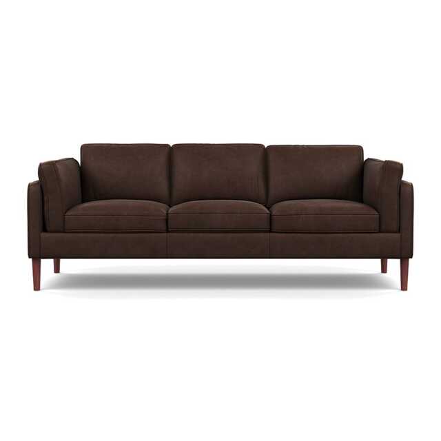 Heal's Sonno 4 Seater Heritage Leather Chestnut 2064,Walnut Feet - image 1