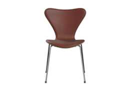 Fritz Hansen Series 7 Chair Grace Leather Chestnut Walnut Veneer