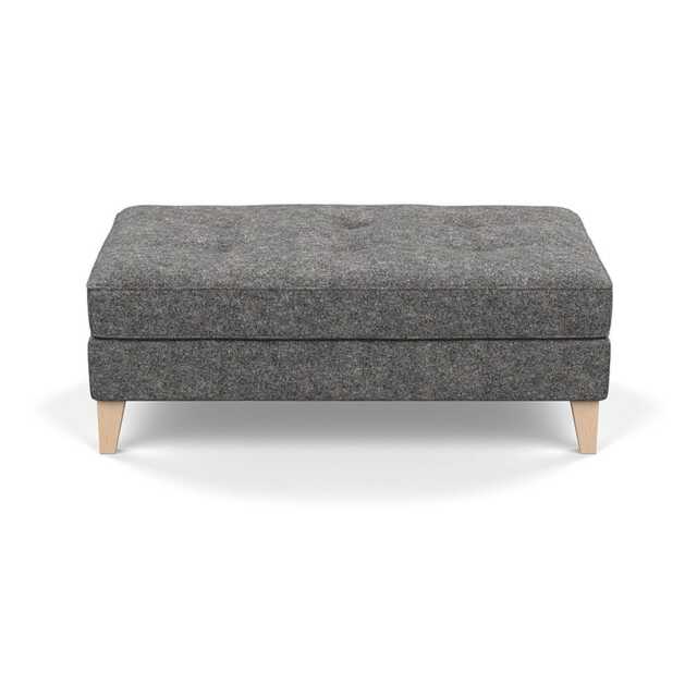 Heal's Mistral Footstool Melton Wool Shale Natural Feet