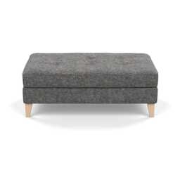 Heal's Mistral Footstool Melton Wool Shale Natural Feet