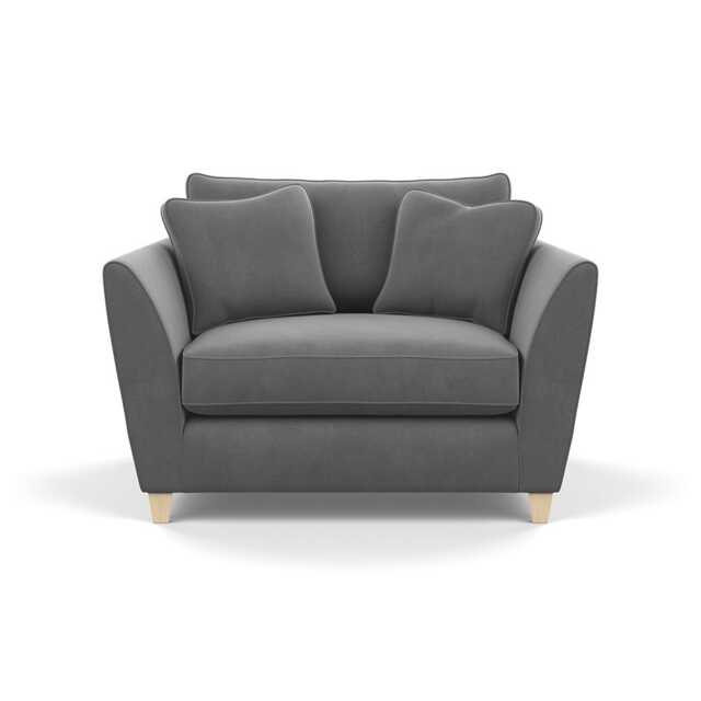 Heal's Torino Loveseat Smart Velvet Mercury Natural Feet