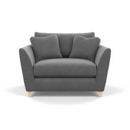 Heal's Torino Loveseat Smart Velvet Mercury Natural Feet