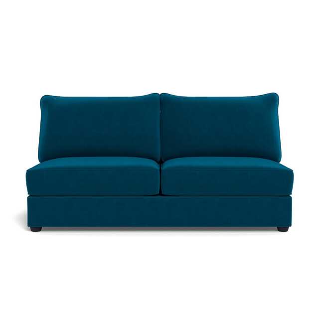 Heal's Tailor Large Armless Unit Velvet Teal Black Feet