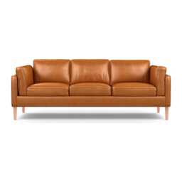 Heal's Sonno 4 Str Sofa Stonewash Leather Toffee 277 Natural Feet - thumbnail 1