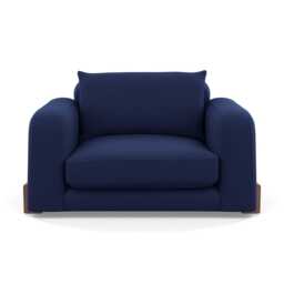 Heal's Nuvola Loveseat Melton Wool New Navy Walnut Stained Feet